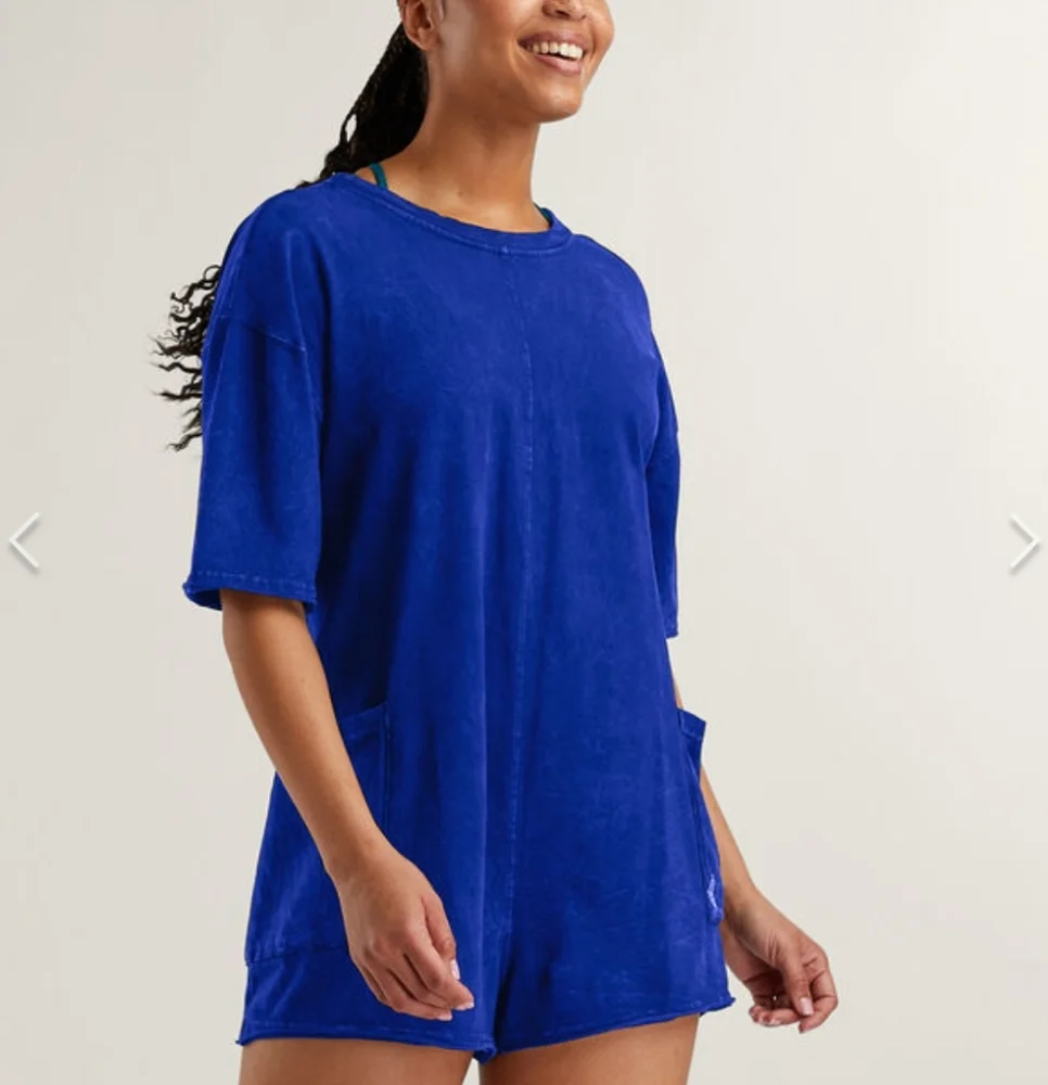 FP Movement by Free People Royal Blue V-Back Romper - Picture 2 of 2